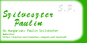 szilveszter paulin business card